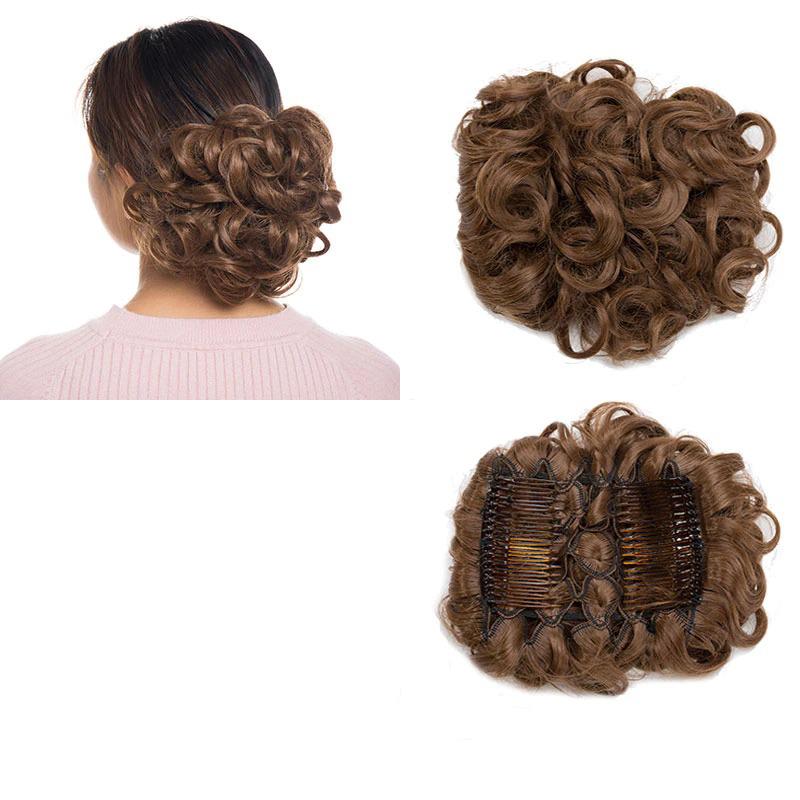 Large Clip-In Curly Hair Bun Extensions – Elegant Messy Bun for Special Occasions 13