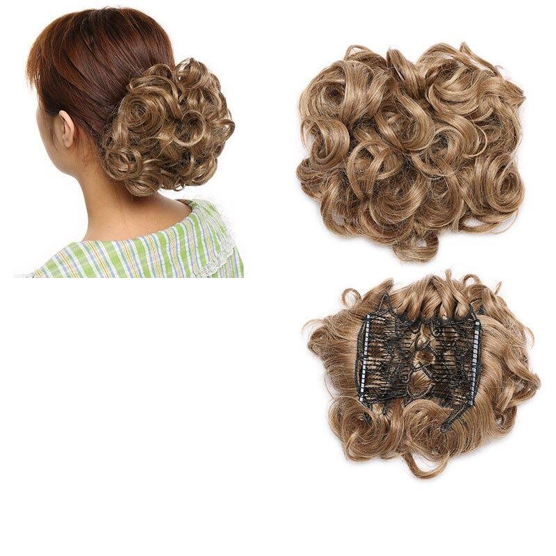 Large Clip-In Curly Hair Bun Extensions – Elegant Messy Bun for Special Occasions 16