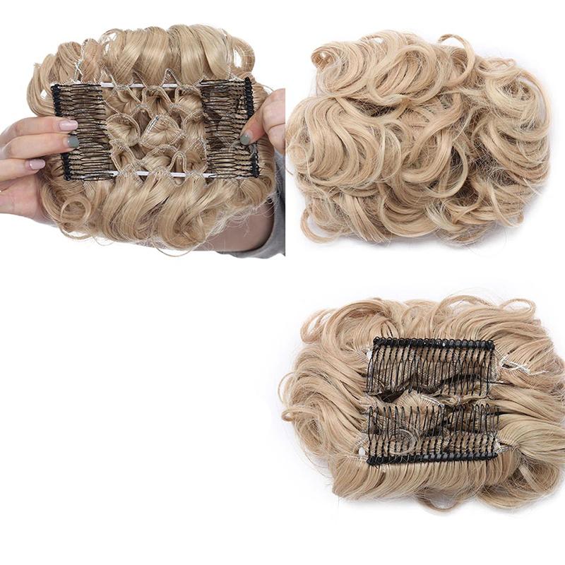 Large Clip-In Curly Hair Bun Extensions – Elegant Messy Bun for Special Occasions 19