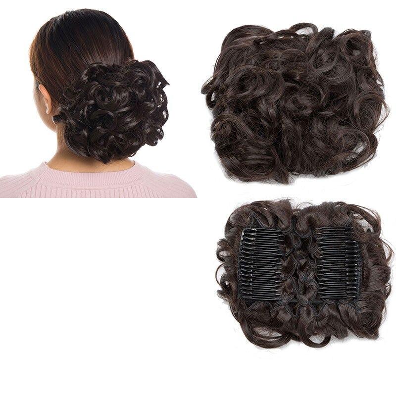 Large Clip-In Curly Hair Bun Extensions – Elegant Messy Bun for Special Occasions 21