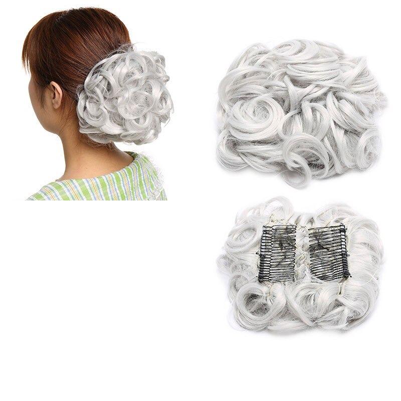 Large Clip-In Curly Hair Bun Extensions – Elegant Messy Bun for Special Occasions 24