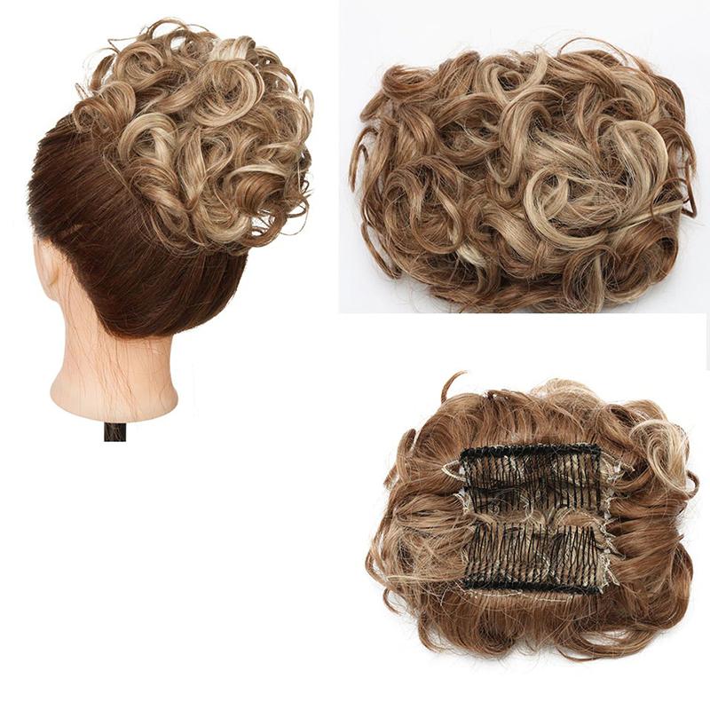 Large Clip-In Curly Hair Bun Extensions – Elegant Messy Bun for Special Occasions 7