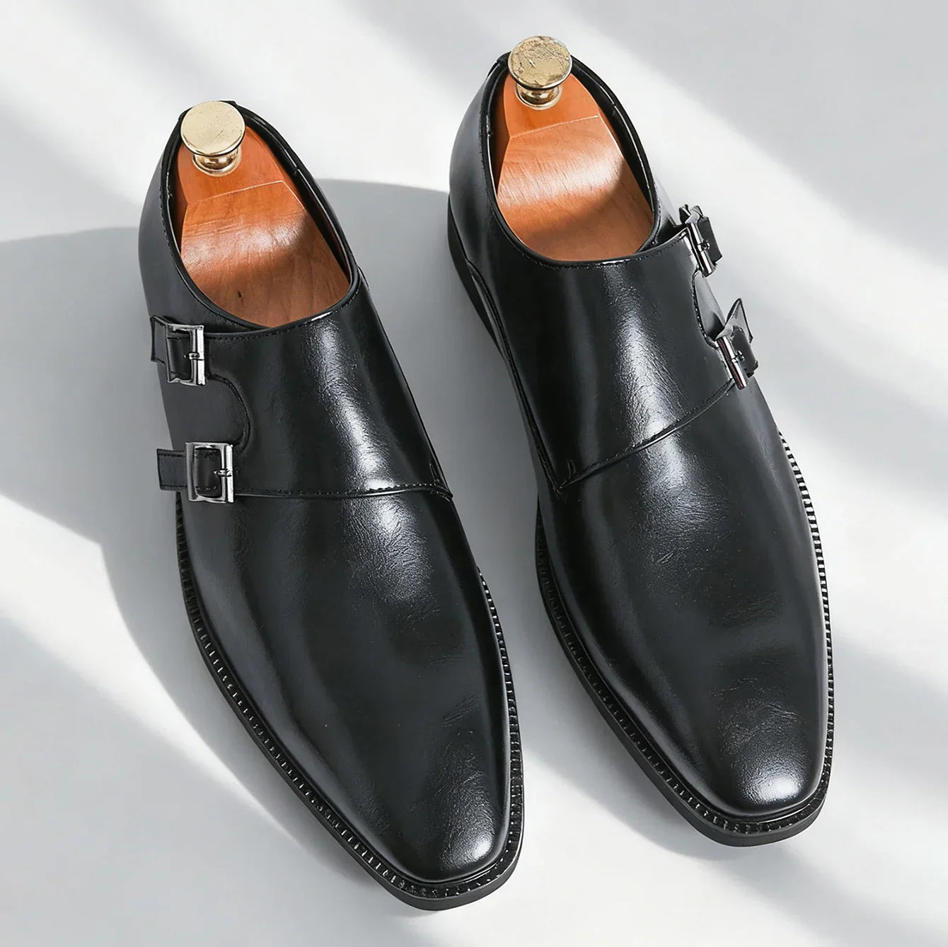 Men's Faux Leather Monk Strap Loafers