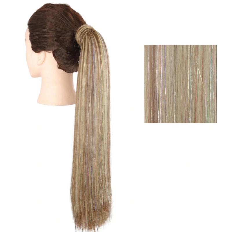 Long Straight Clip-In Ponytail Extension – 22 Inch High-Temperature Fiber for Volume and Length 28