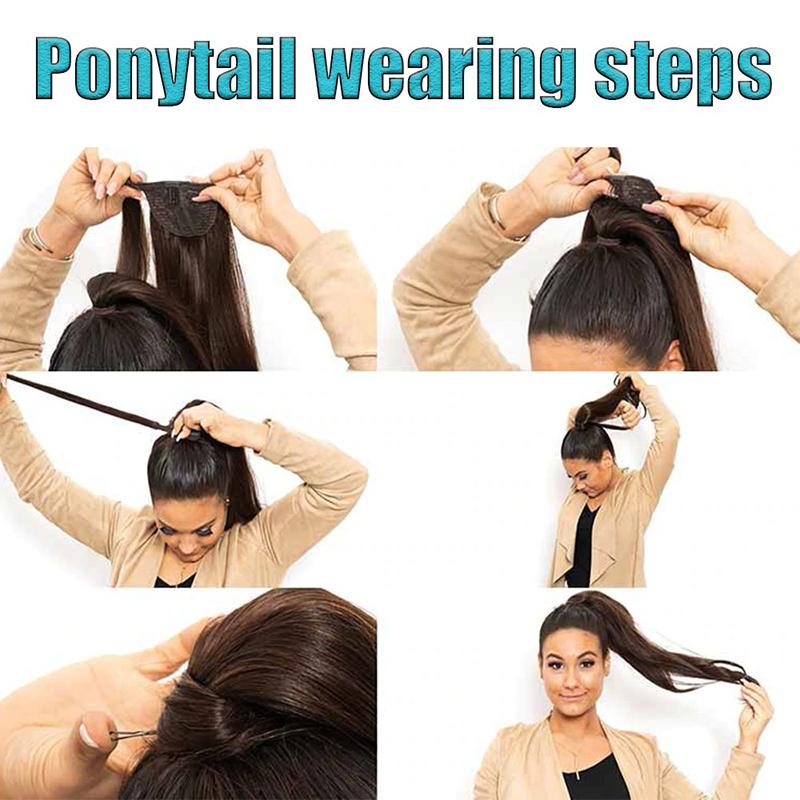 Long Straight Clip-In Ponytail Extension – 22 Inch High-Temperature Fiber for Volume and Length 4