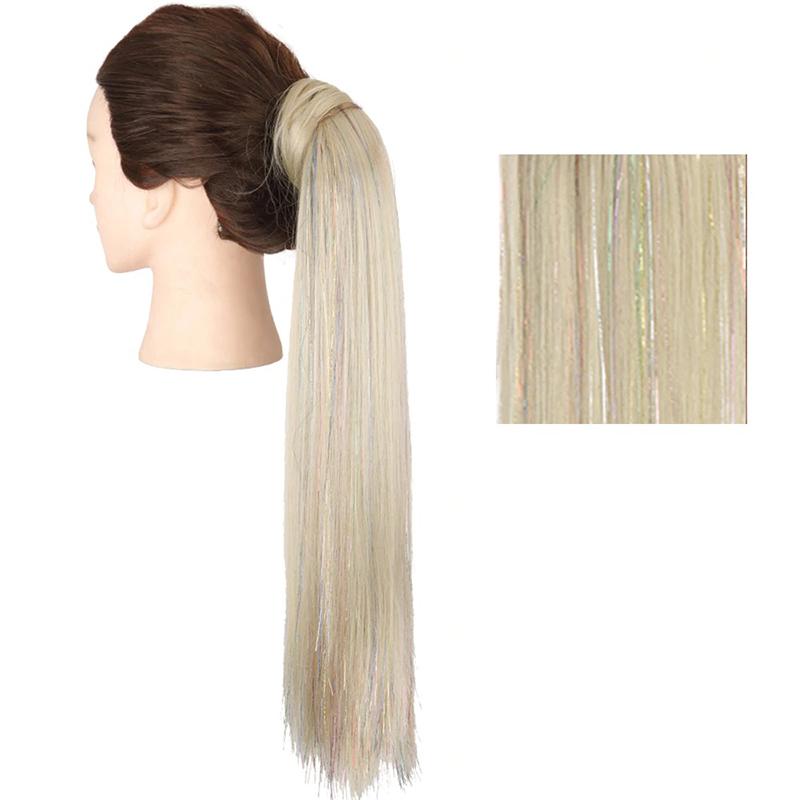 Long Straight Clip-In Ponytail Extension – 22 Inch High-Temperature Fiber for Volume and Length 46
