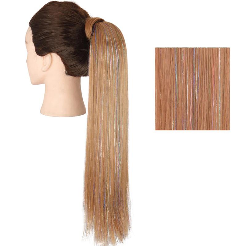 Long Straight Clip-In Ponytail Extension – 22 Inch High-Temperature Fiber for Volume and Length 53