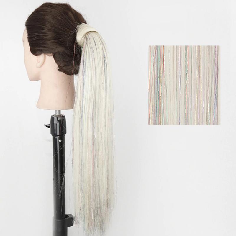 Long Straight Clip-In Ponytail Extension – 22 Inch High-Temperature Fiber for Volume and Length 75