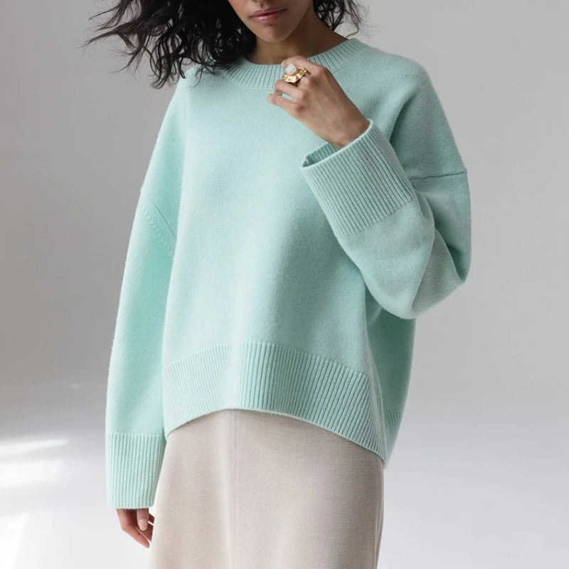 Loose-Fitting O-Neck Oversized Pullover Sweaters 10