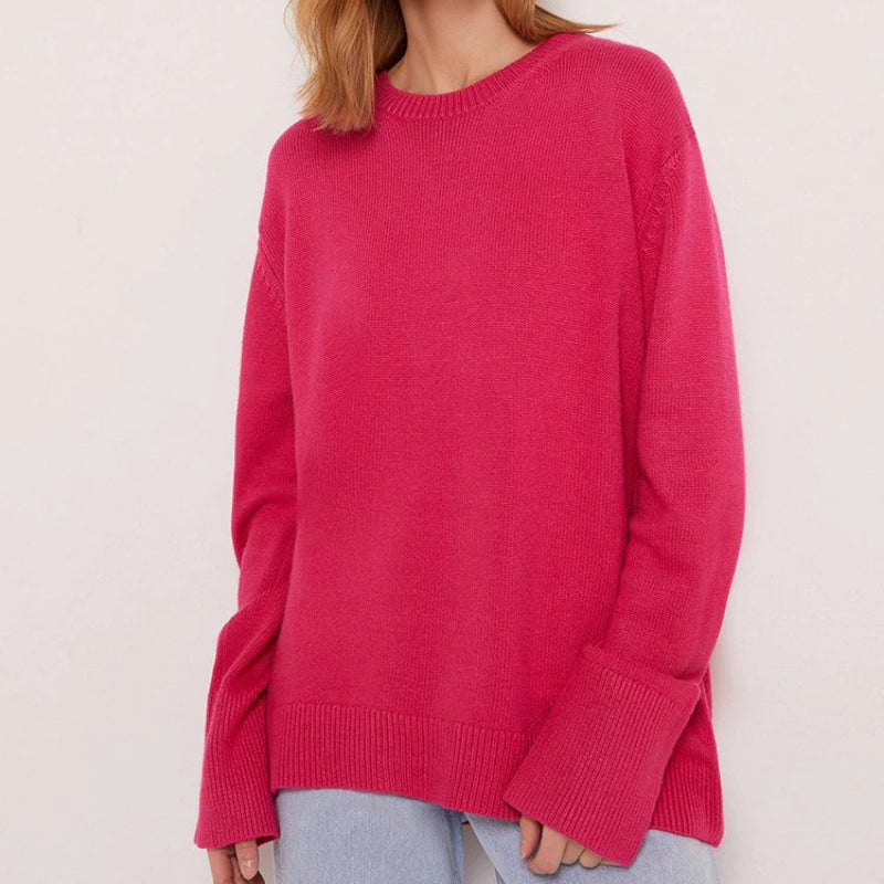 Loose-Fitting O-Neck Oversized Pullover Sweaters 8