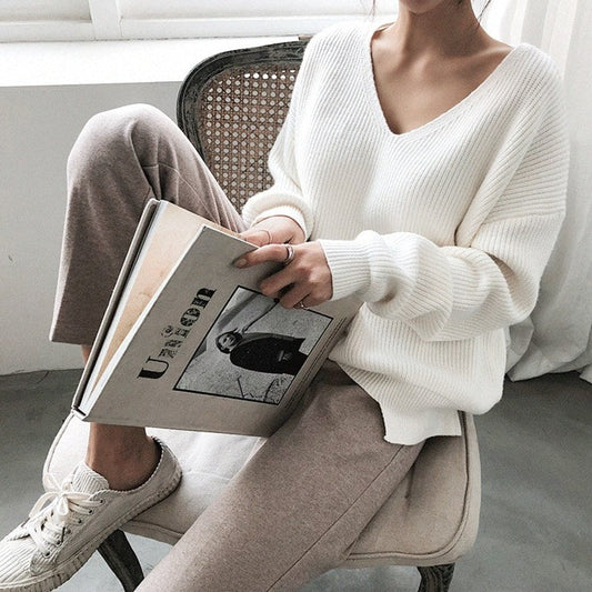 Loose and Over-sized Winter Knitted Sweater 0