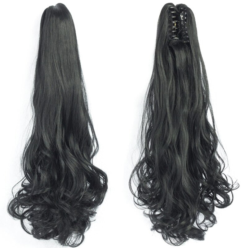 Luscious Long Wavy Clip-in Ponytail Extension – 20 Inch, Heat-Resistant, Easy to Wear for Women 24