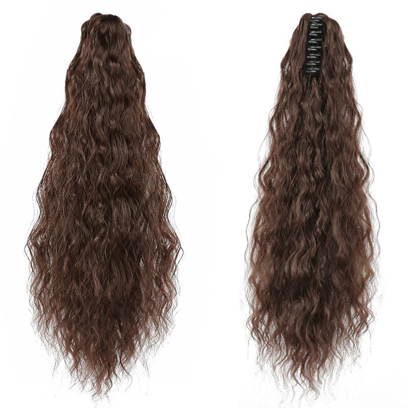 Luscious Long Wavy Clip-in Ponytail Extension – 20 Inch, Heat-Resistant, Easy to Wear for Women 35