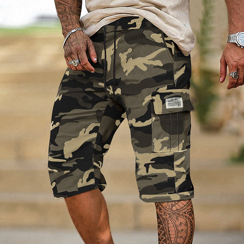 Men's Camouflage Cargo Shorts - styling view | Hensley London
