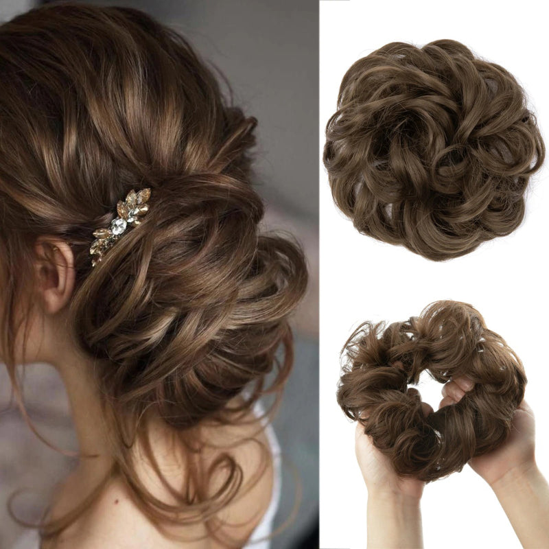 Messy Curly Hair Bun Extensions – Elastic Scrunchy for Instant Volume and Style 36