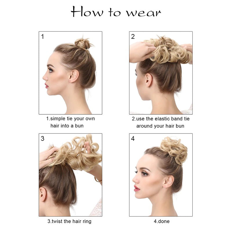 Messy Curly Hair Bun Extensions – Elastic Scrunchy for Instant Volume and Style 5