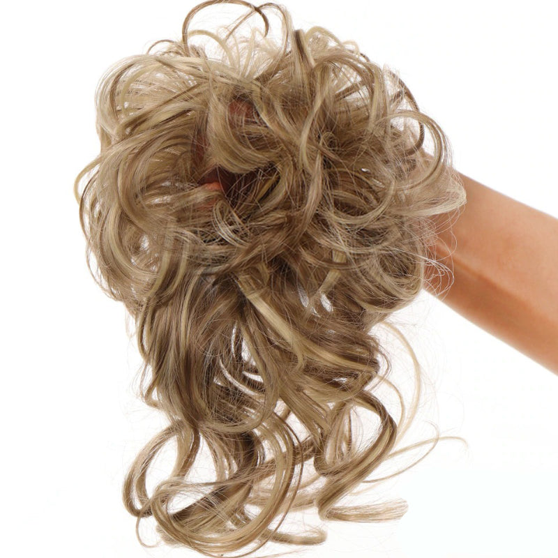 Messy Curly Hair Bun Scrunchie Extensions – Blonde Volume Hair Accessory 13