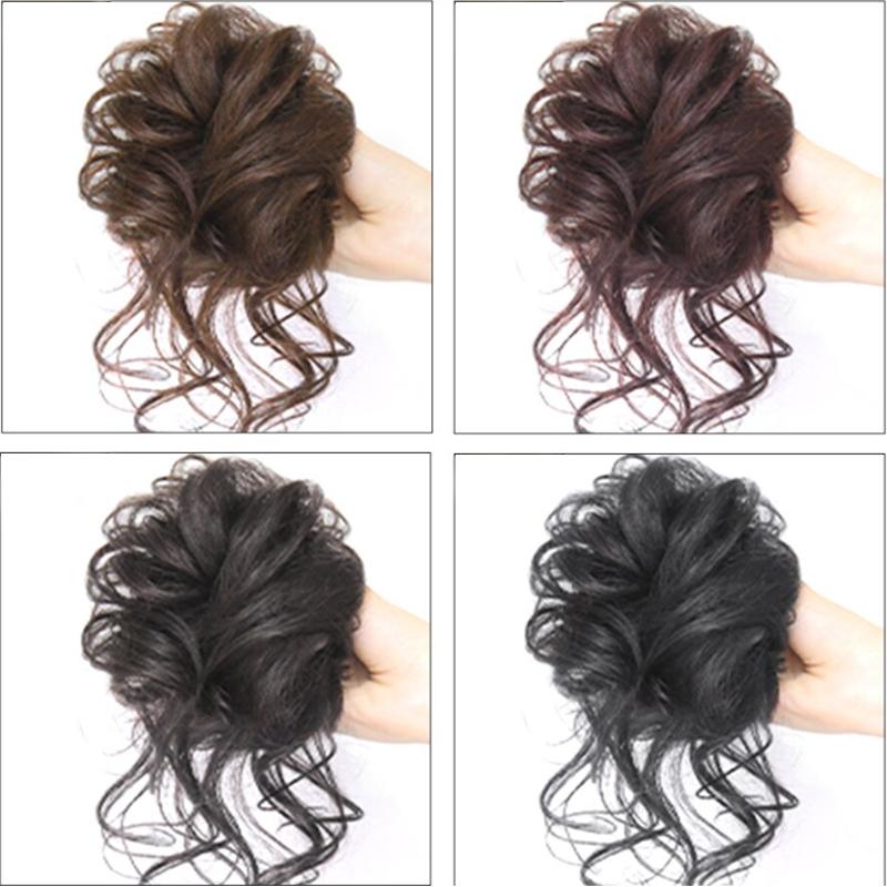 Messy Curly Hair Bun Scrunchie Extensions – Blonde Volume Hair Accessory 3