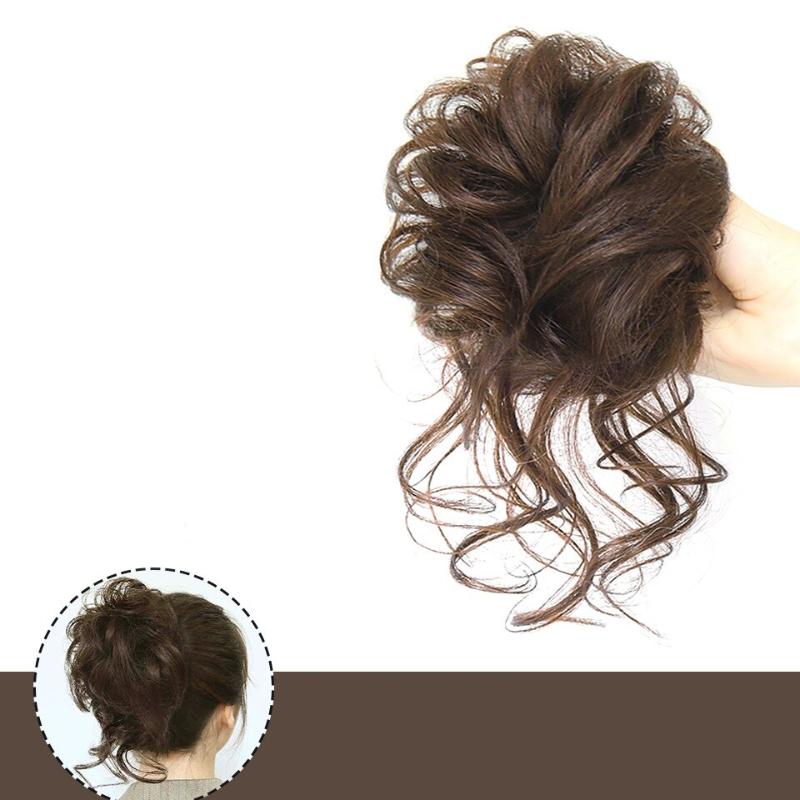 Messy Curly Hair Bun Scrunchie Extensions – Blonde Volume Hair Accessory 6