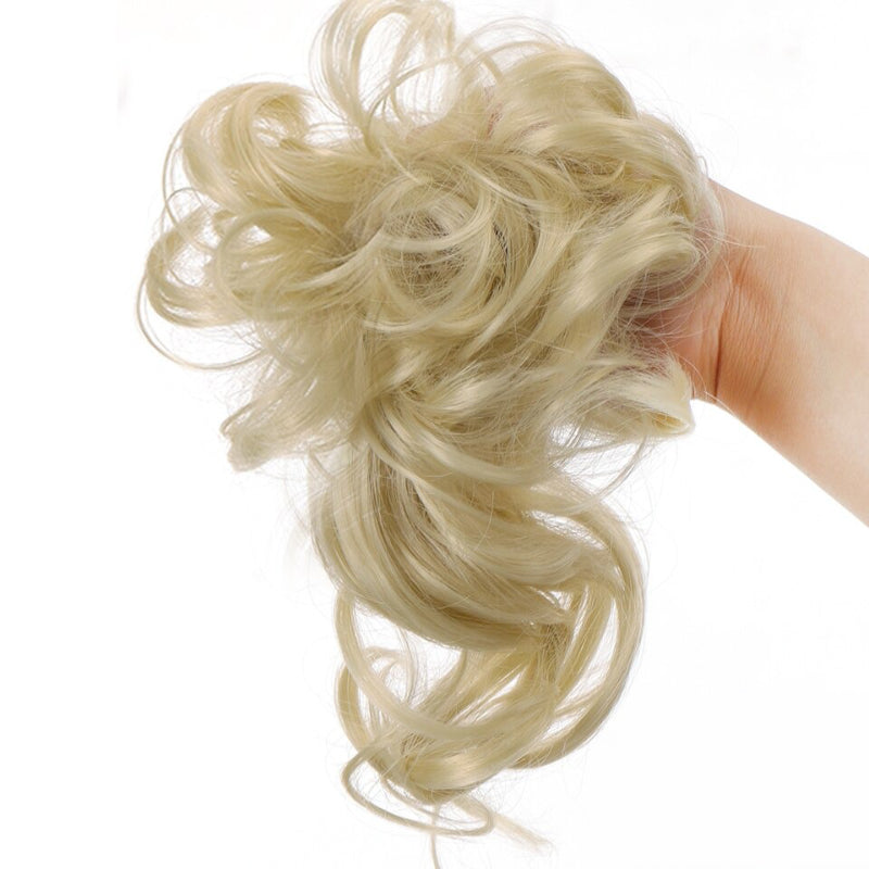 Messy Curly Hair Bun Scrunchie Extensions – Blonde Volume Hair Accessory 7