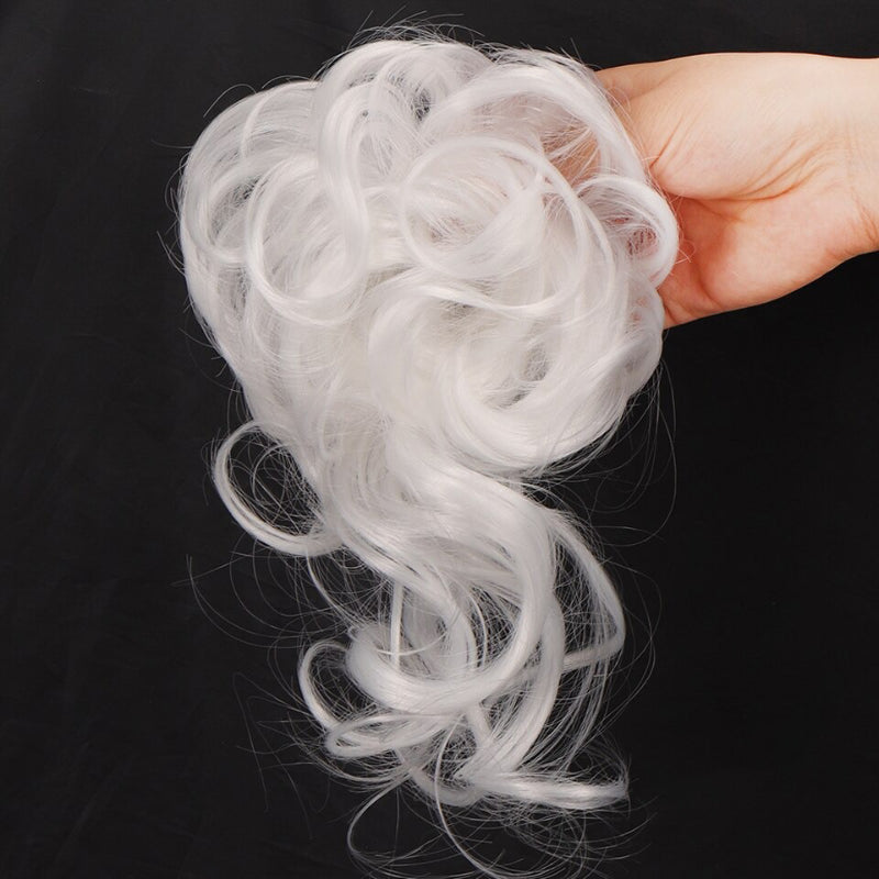 Messy Curly Hair Bun Scrunchie Extensions – Blonde Volume Hair Accessory 9