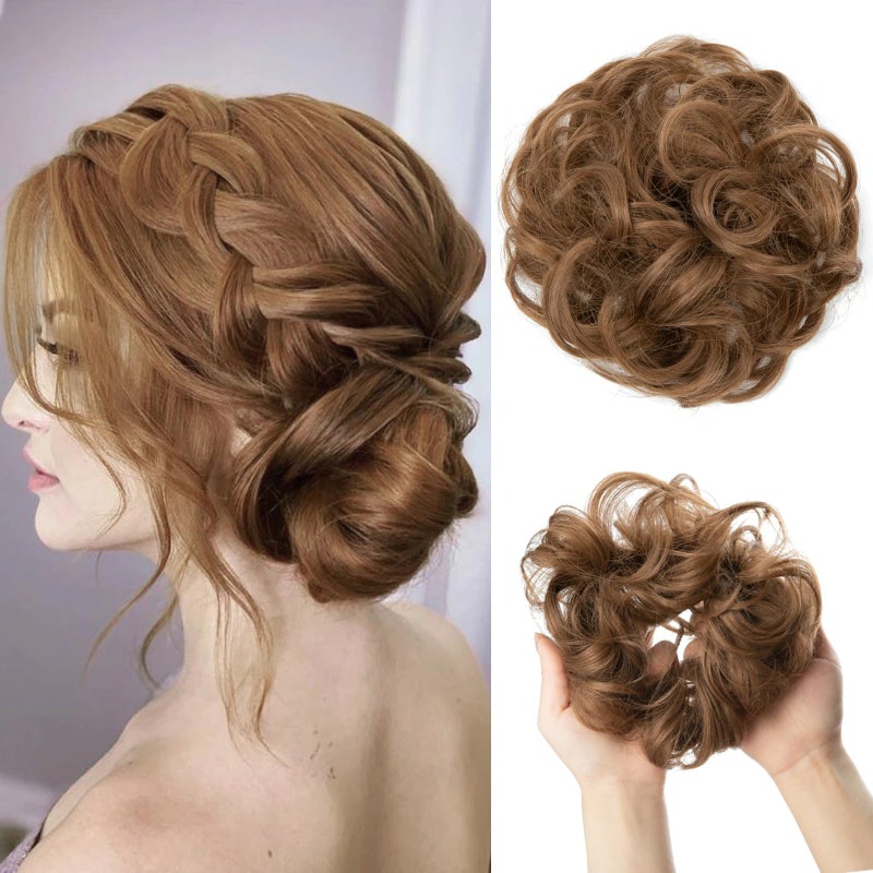 Messy Curly Hair Bun Scrunchy Extension – Lightweight High-Temperature Fiber Hair Accessory 11