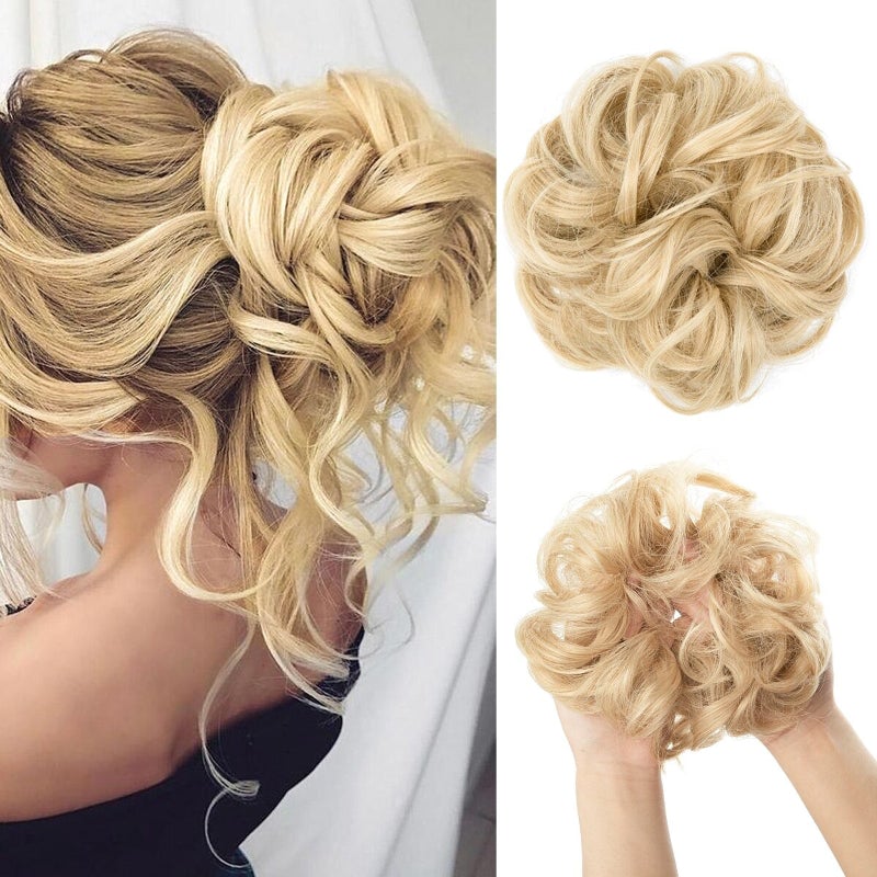 Messy Curly Hair Bun Scrunchy Extension – Lightweight High-Temperature Fiber Hair Accessory 13