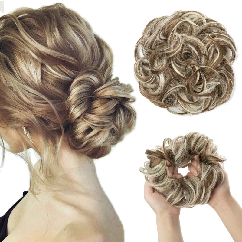 Messy Curly Hair Bun Scrunchy Extension – Lightweight High-Temperature Fiber Hair Accessory 14
