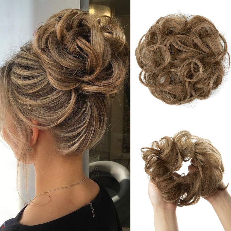 Messy Curly Hair Bun Scrunchy Extension – Lightweight High-Temperature Fiber Hair Accessory 16