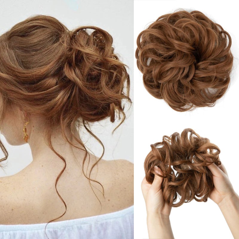 Messy Curly Hair Bun Scrunchy Extension – Lightweight High-Temperature Fiber Hair Accessory 2