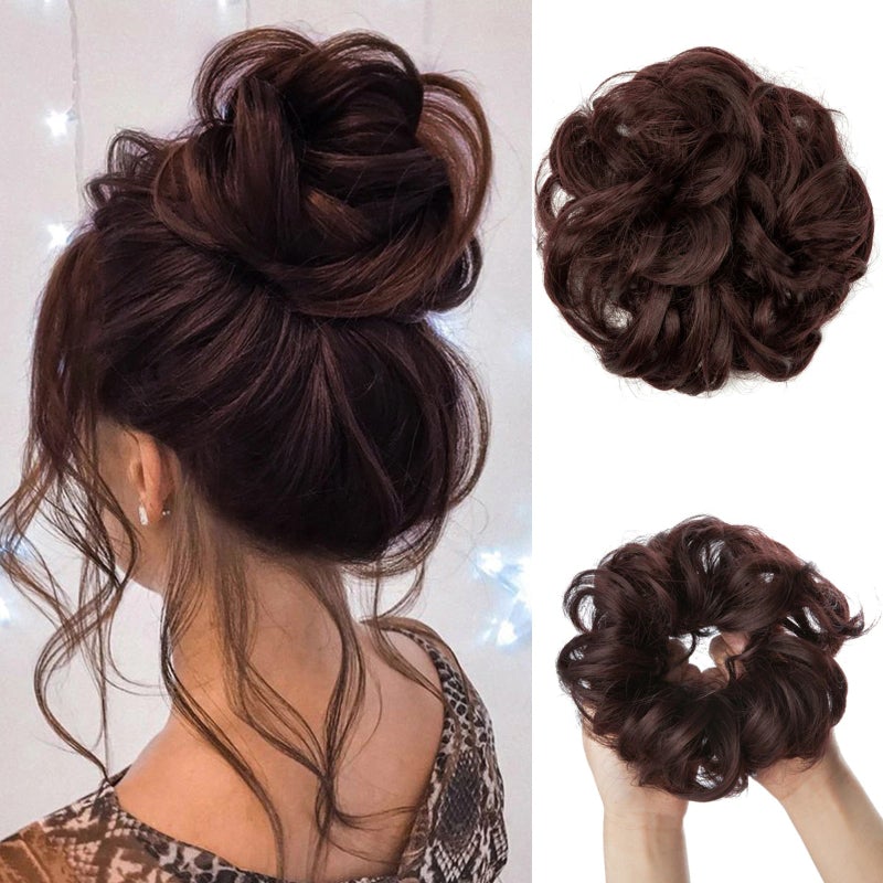 Messy Curly Hair Bun Scrunchy Extension – Lightweight High-Temperature Fiber Hair Accessory 20
