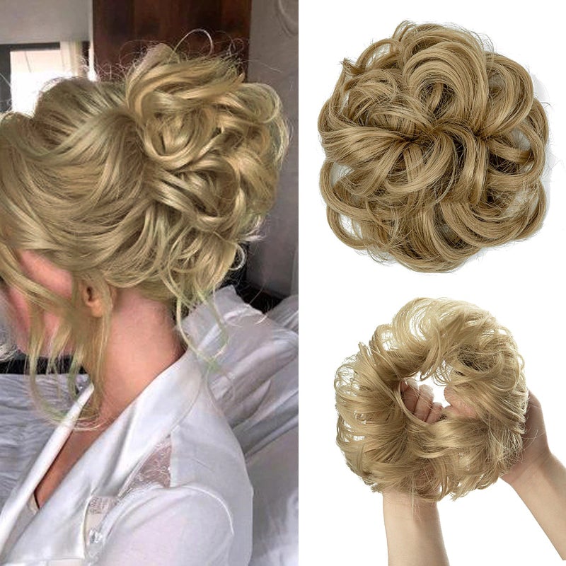 Messy Curly Hair Bun Scrunchy Extension – Lightweight High-Temperature Fiber Hair Accessory 21