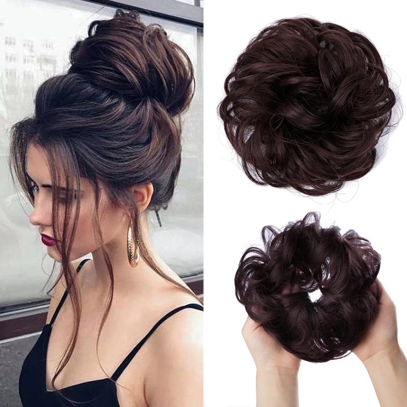 Messy Curly Hair Bun Scrunchy Extension – Lightweight High-Temperature Fiber Hair Accessory 22