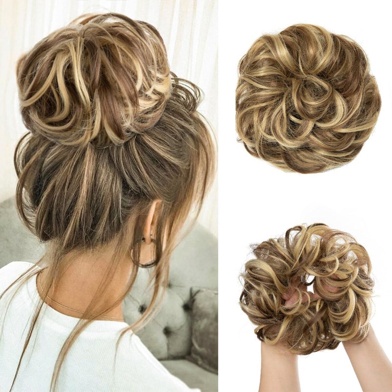 Messy Curly Hair Bun Scrunchy Extension – Lightweight High-Temperature Fiber Hair Accessory 25