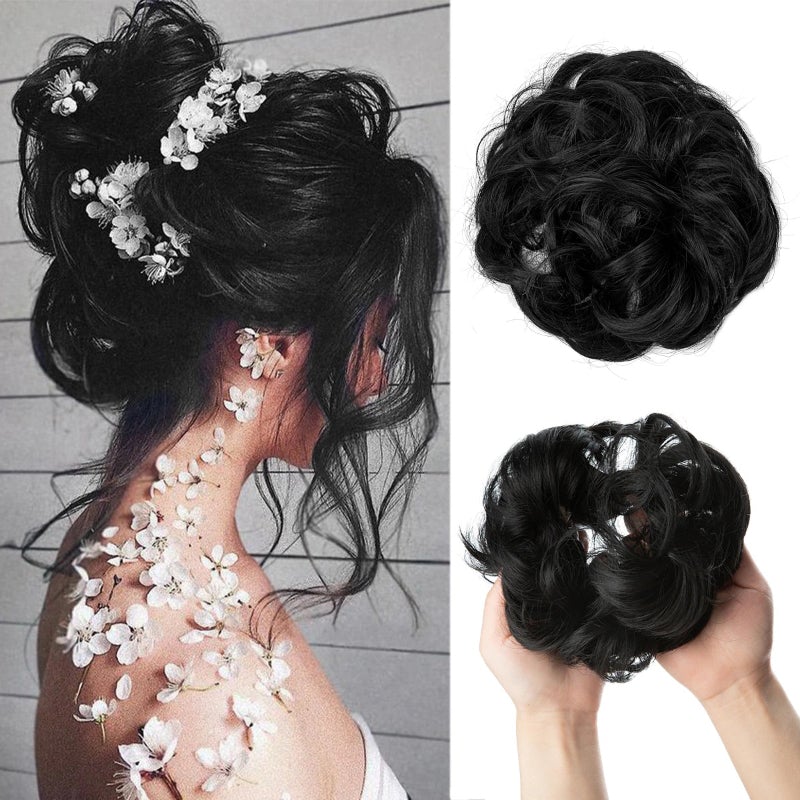 Messy Curly Hair Bun Scrunchy Extension – Lightweight High-Temperature Fiber Hair Accessory 29