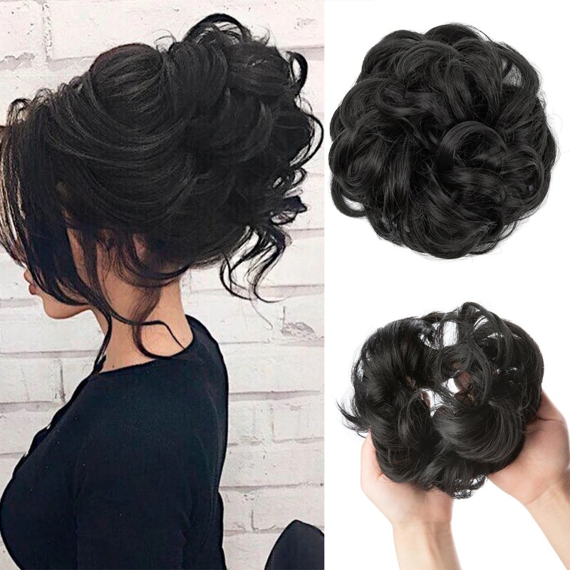 Messy Curly Hair Bun Scrunchy Extension – Lightweight High-Temperature Fiber Hair Accessory 30