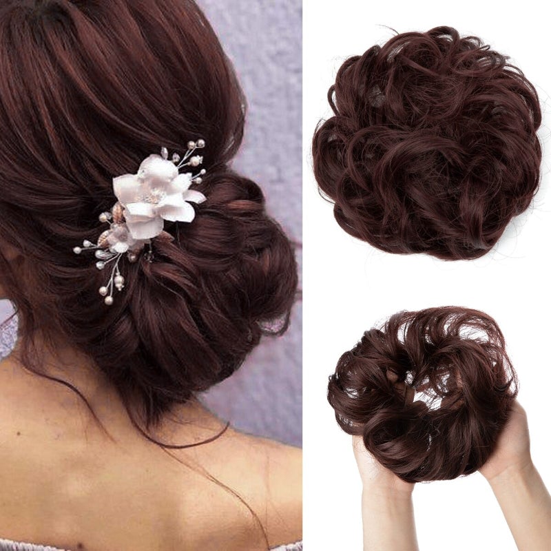 Messy Curly Hair Bun Scrunchy Extension – Lightweight High-Temperature Fiber Hair Accessory 31