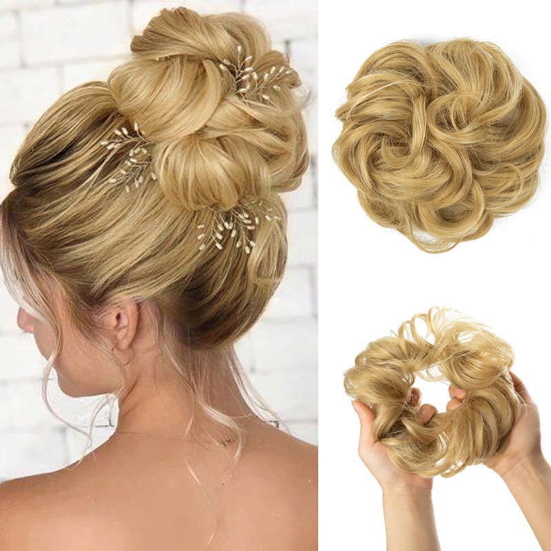 Messy Curly Hair Bun Scrunchy Extension – Lightweight High-Temperature Fiber Hair Accessory 34