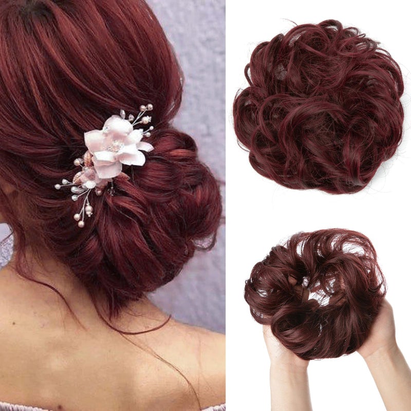 Messy Curly Hair Bun Scrunchy Extension – Lightweight High-Temperature Fiber Hair Accessory 35