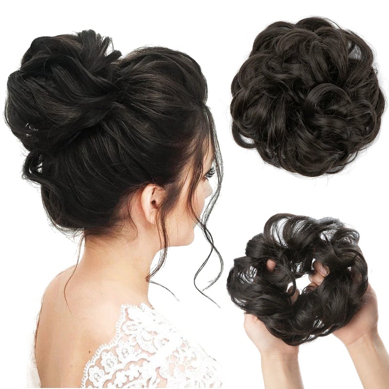 Messy Curly Hair Bun Scrunchy Extension – Lightweight High-Temperature Fiber Hair Accessory 37