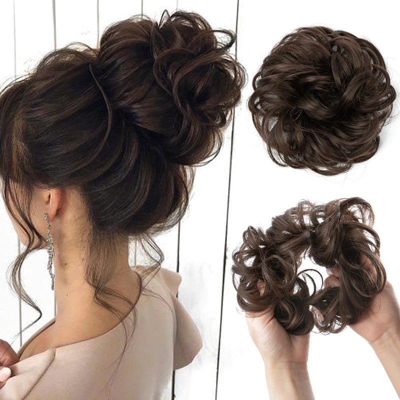 Messy Curly Hair Bun Scrunchy Extension – Lightweight High-Temperature Fiber Hair Accessory 38