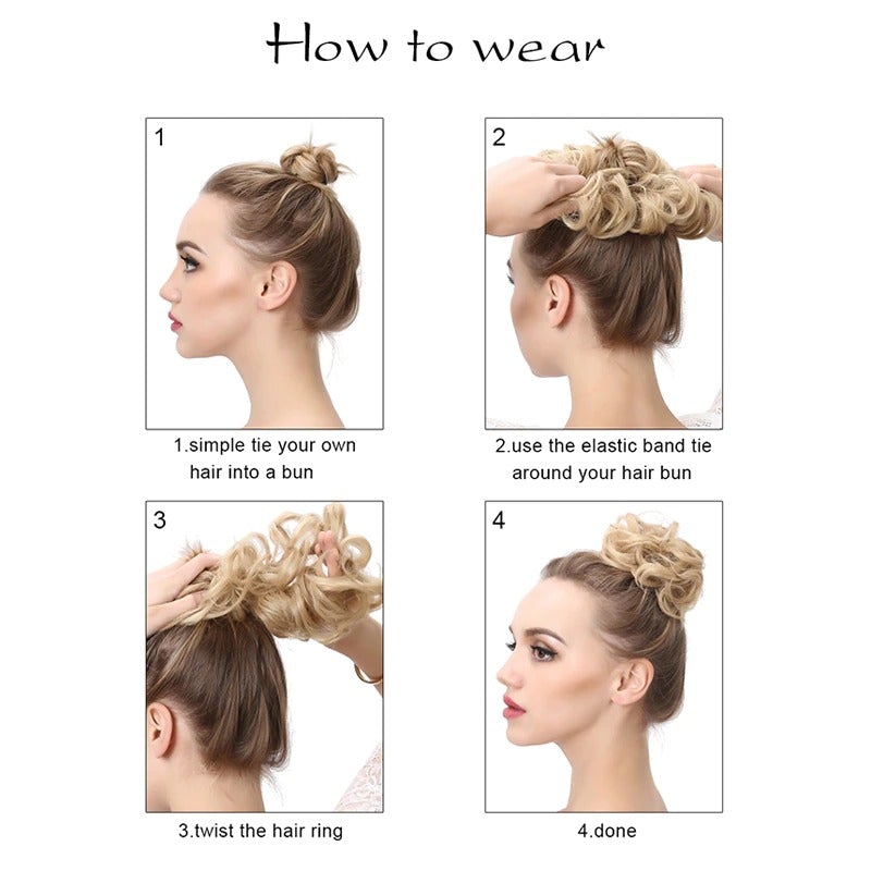 Messy Curly Hair Bun Scrunchy Extension – Lightweight High-Temperature Fiber Hair Accessory 5
