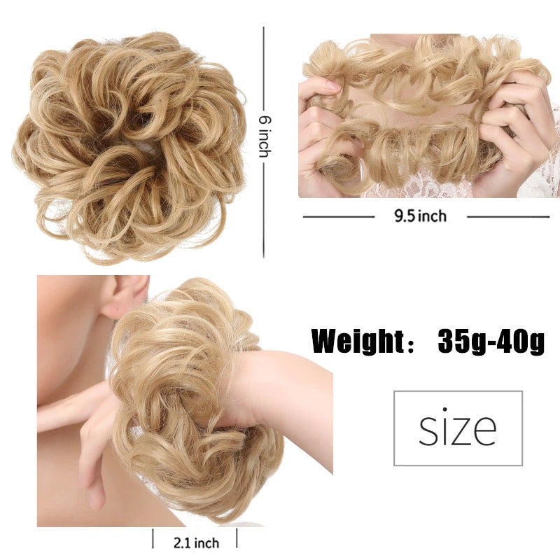 Messy Curly Hair Bun Scrunchy Extension – Lightweight High-Temperature Fiber Hair Accessory 6