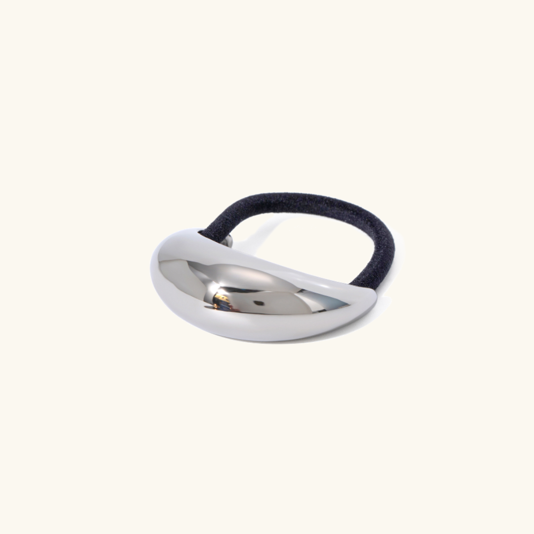 Mini Dome Ponytail Cuff with Gold Wedge Design – Hypoallergenic Hair Accessory 3