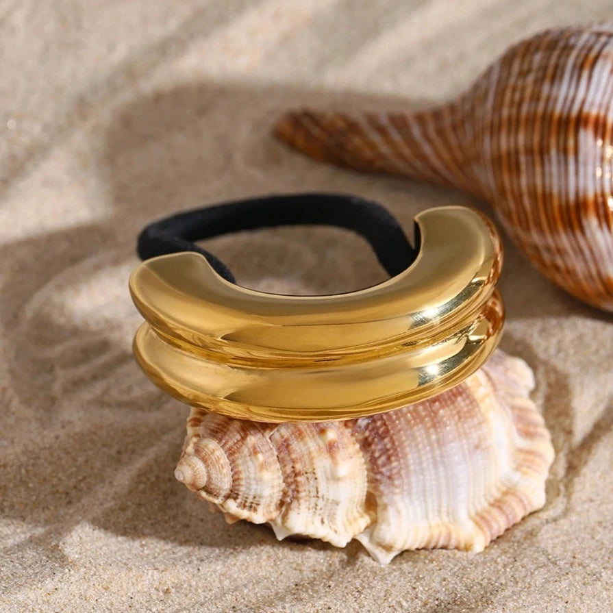Mini Double Arch Cuff Bracelet for Women – Hypoallergenic 18k Gold-Plated Stainless Steel, Waterproof and Stylish 1