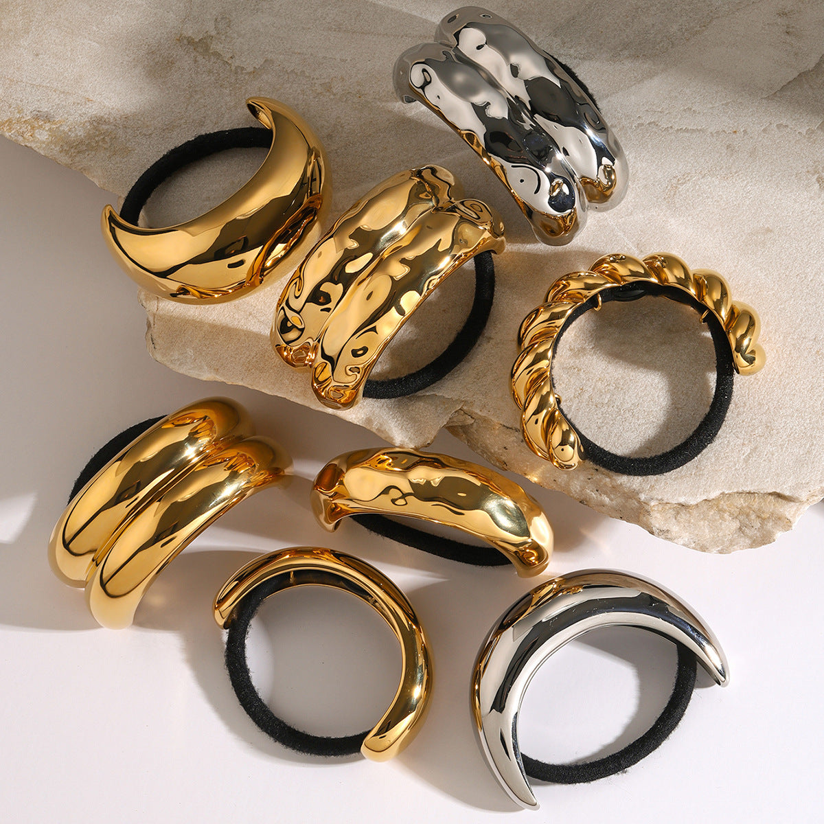 Mini Double Arch Cuff Bracelet for Women – Hypoallergenic 18k Gold-Plated Stainless Steel, Waterproof and Stylish 2