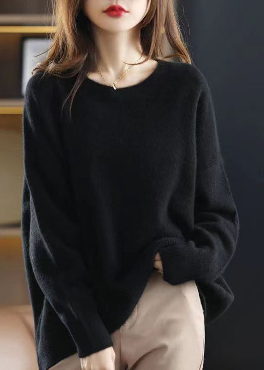 Women's Sweater Wine Red Knit Loose Fit - 2