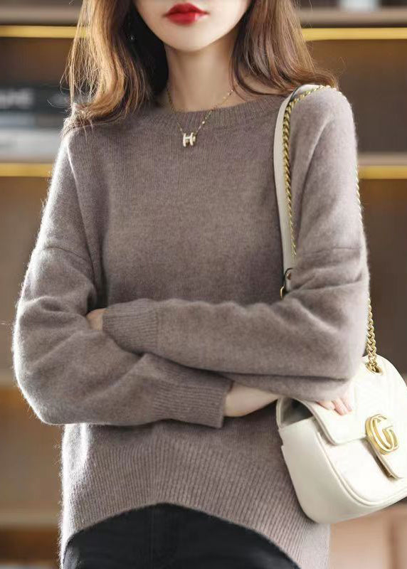 Women's Sweater Wine Red Knit Loose Fit - 4