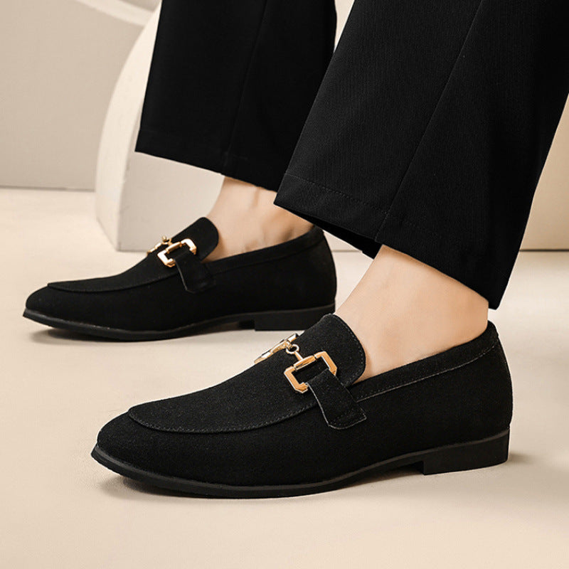 Men's Premium Suede Bit Loafers – worn view | Hensley London