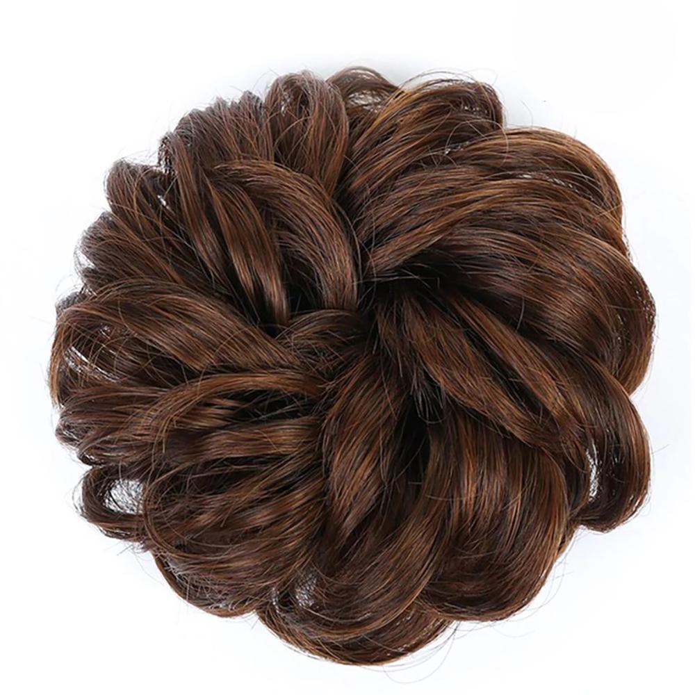 Natural Look Synthetic Messy Hair Bun Scrunchie Extension – Effortless Curly Hair Accessory 16